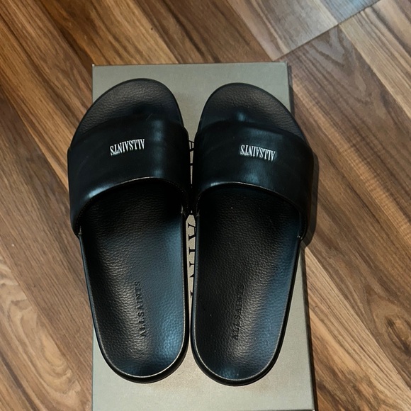 All Saints Black Sandals Minimalist Design